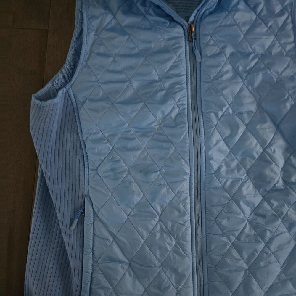 LL Bean Mountain Classic Puffer Vest Womens Large L Blue Quilted Lightweight - Picture 4 of 9